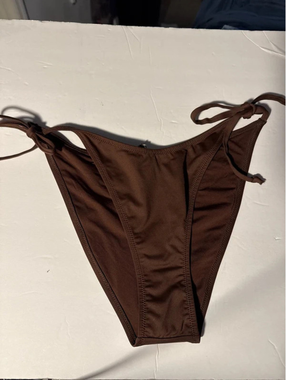SKIMS Cocoa Brown Tie Bottom Swim Bikini Bottom XL New with Tags